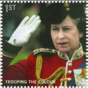 1st class stamp HM The Queen at the Trooping of the COlour.