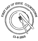 official Cookstown 'empty plate' postmark