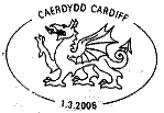 official Cardiff postmark showing dragon.