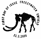 official Freezywater 'mammoth skeleton' postmark