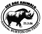 postmark showing woolly rhino.