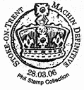 postmark showing a crown.