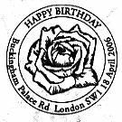 postmark showing a rose.