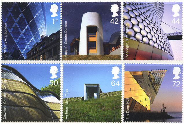 GB Modern Architecture stamp set.