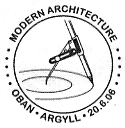 postmark showing draughtsman's equipment.