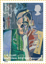 National portrait gallery stamp of T.S.Eliot.