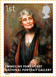 National portrait gallery stamp of Emmeline Pankhurst.