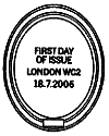 London WC2 official postmark for the National Portrait Gallery stamps 18 July 2006.