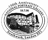 postmark showing Shakespeare's Globe Theatre, London.