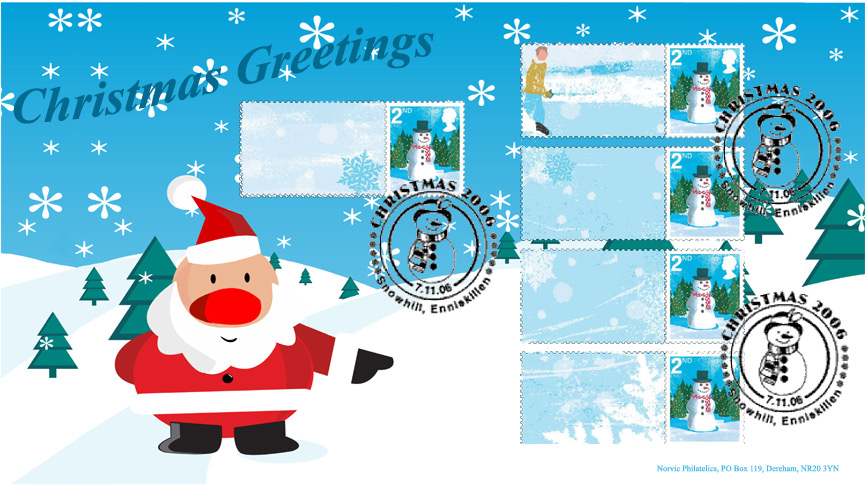 Norvic Philatelics 2006 Christmas First Day Cover for Smilers stamps - image.