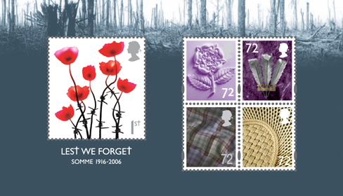 GB 'Lest We Forget' remembrance  miniature sheet stamps image.