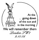 Postmark showing war memorial