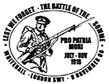 Postmark showing World War 1 infantryman.