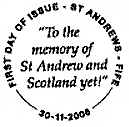 GB FDI postmark for 'Celebrating Scotland' miniature sheet.