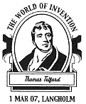 postmark showing portrait of Thomas Telford.