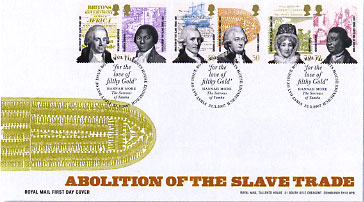 Royal Mail Abolition of the Slave Trade stamps first day cover 22 March 2007.