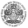 postmark showing Scottish Arms of Royal Mail. 