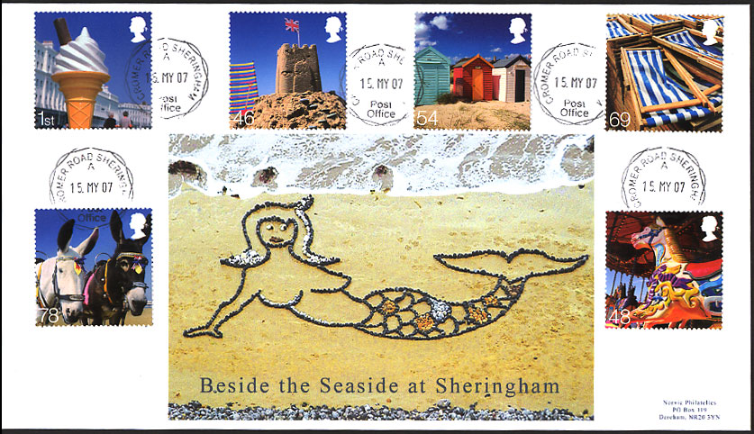 Norvic FDC for Beside the Seaside stamp set issued 15 May 2007.