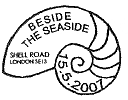 postmark showing sea shell.