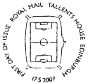 postmark illustrated with football pitch.