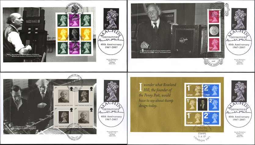 Norvic FDC for the Machin 40th Anniversary prestige stamp book issued 5 June 2007.