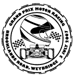postmark showing helmet and racing car.