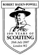 Scout Centenary postmark showing Lord Baden-Powell.