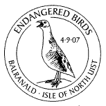 Postmark showing a corncrake.