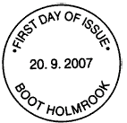 Boot non-illustrated First Day of Issue postmark for British Army Uniforms stamp set 20 September 2007.