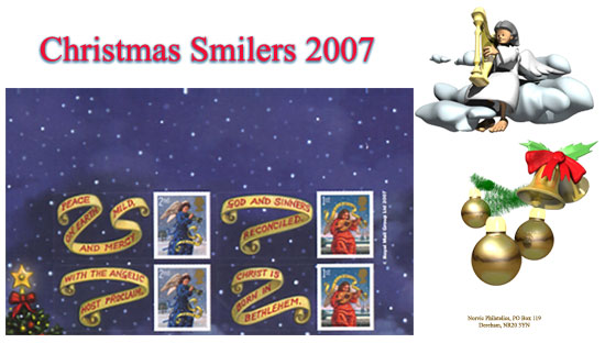 Norvic Philatelics 2007 Christmas First Day Cover for Smilers sheet - top right.
