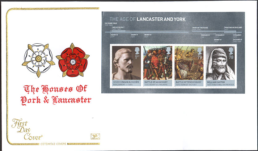 Houses of Lancaster & York Timeline MS on Cotswold FDC.