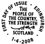 Postmark showing a thistle. 