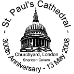 Postmark showing dome of St Paul's Cathedral.