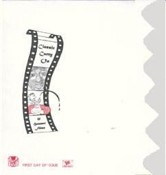 Royal Mail first day cover for Carry On and Hammer Horror stamps.