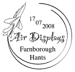 postmark showing aerobatic plane.