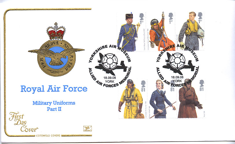 Cotswold Official Cover RAF Uniforms stamps.