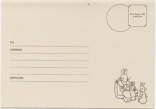 Sample of additional contents of Royal Mail Smilers for Kids stamps Peter Rabbit pack.