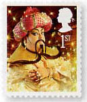 Pantomime Aladdin 1st class Christmas stamp - 4 November 2008.