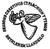 postmark showing an angel.