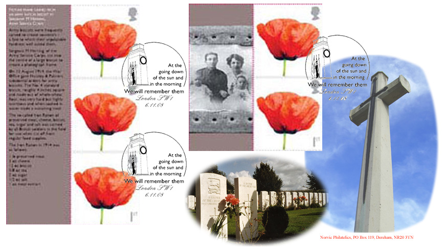 Norvic Philatelics first day cover for Lest We Forget 2008 Smilers 
Generic sheet.