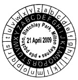 Postmark showing decoding wheels.