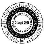 Postmark showing decoding wheels.