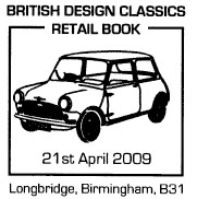 Postmark showing mini-car.