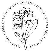 postmark illustrated with a flower.
