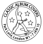 PArk Lane London Postmark showing musician.