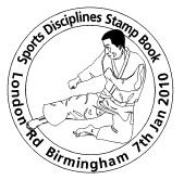 postmark showing judo competitor.