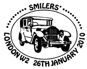 London postmark showing vintage car.