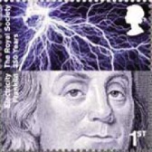 Benjamin Franklin Royal Society stamp.