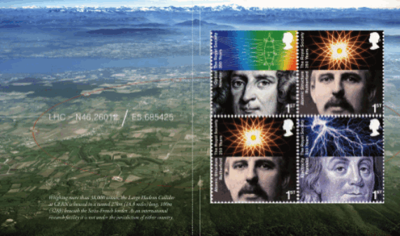 Royal Society prestige stamp book pane 1.