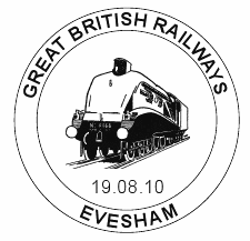 Postmark showing A4 class steam locomotive.